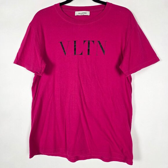 VALENTINO Tシャツ ピンク ロゴ入り 【公式通販】
